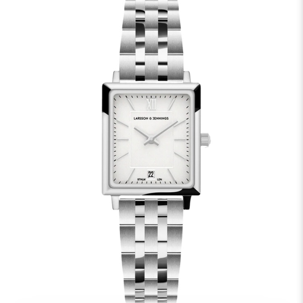 NWOT Larsson & Jennings Mini Boyfriend Silver Watch 31mm